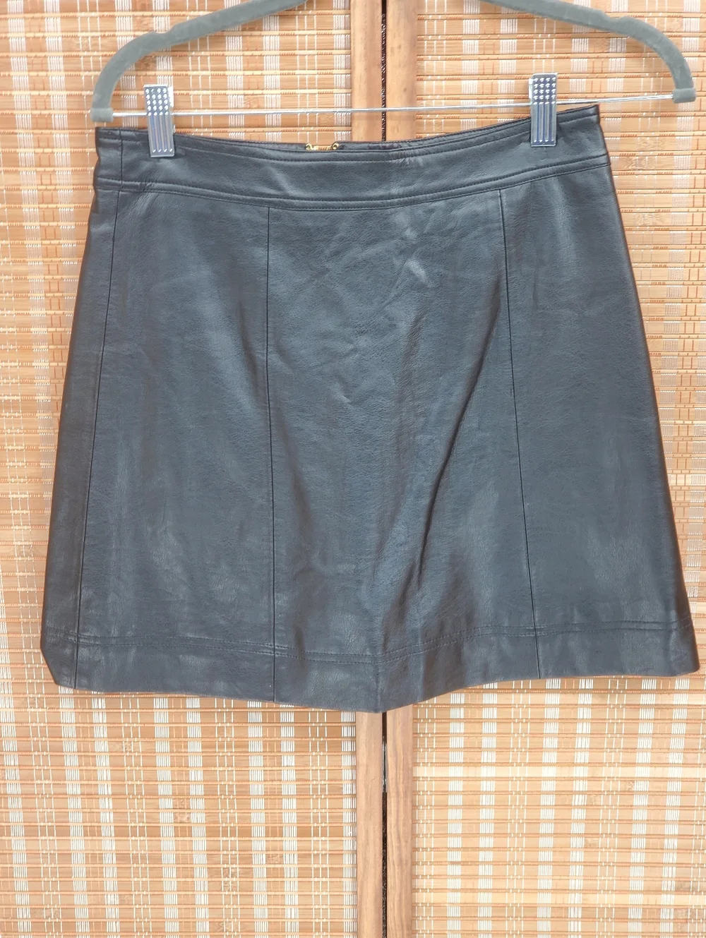 ☆ J Crew Mercantile Faux Leather Black Mini Skirt Size 2
